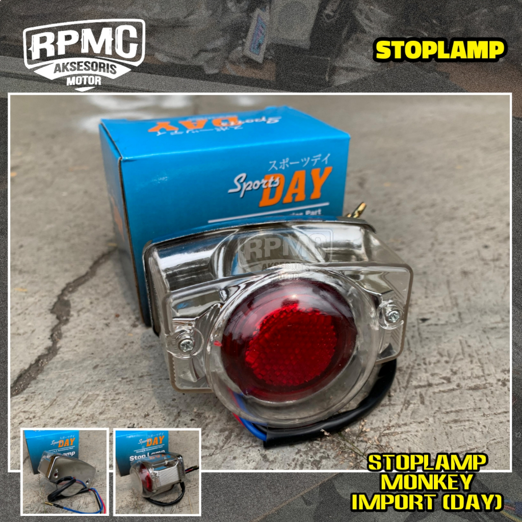 STOPLAMP LAMPU BELAKANG DAY TAKEGAWA MODEL MONKEY IMPORT SET LAMPU LED COVER CNC STOP BELAKANG CB ST
