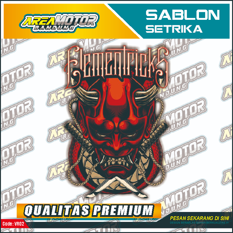 

Print sablon DTF/cetak sablon DTF/sablon setrika siap press 1 sisi Tema DEMON v3 Uk A4 / A3