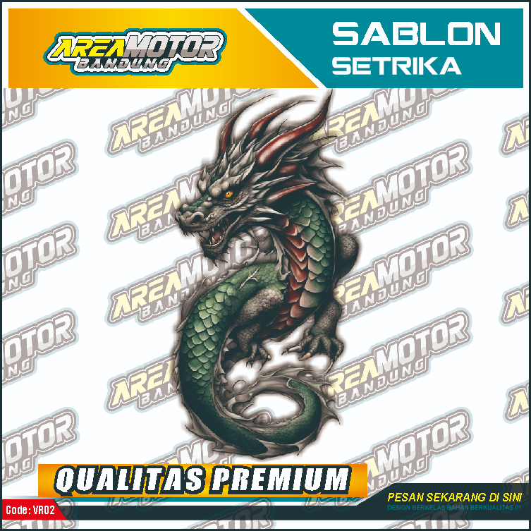 

Print sablon DTF/cetak sablon DTF/sablon setrika siap press 1 sisi Tema NAGA v1 Uk A4 / A3