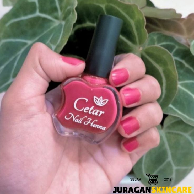 Henna CETAR Pink Rose 10 ml Nail Hena Magenta Kutek Halal Tufah Muslimah Sah Untuk Wudhu Sholat COD 