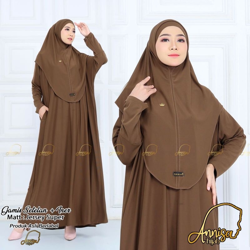 [Grosir/3Pcs]Gamis Jersey Premium Set Inner Hijab Bergo Gamis Latifa