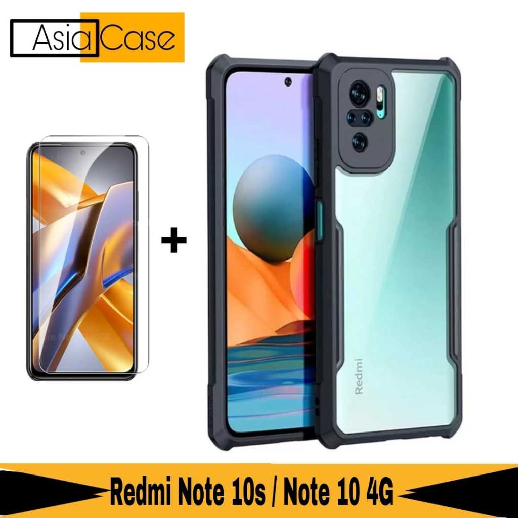 Paket 2in1 Case Redmi Note 10s / Redmi Note 10 4G SoftCase Bonus tempered Glass Layar