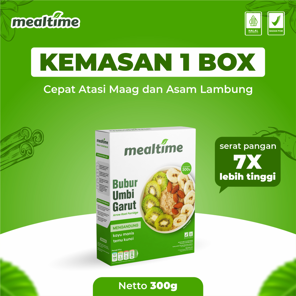 

Mealtime Bubur Umbi Garut Makanan Diet Mengatasi Asam Lambung, Gerd, Maag 1 Box