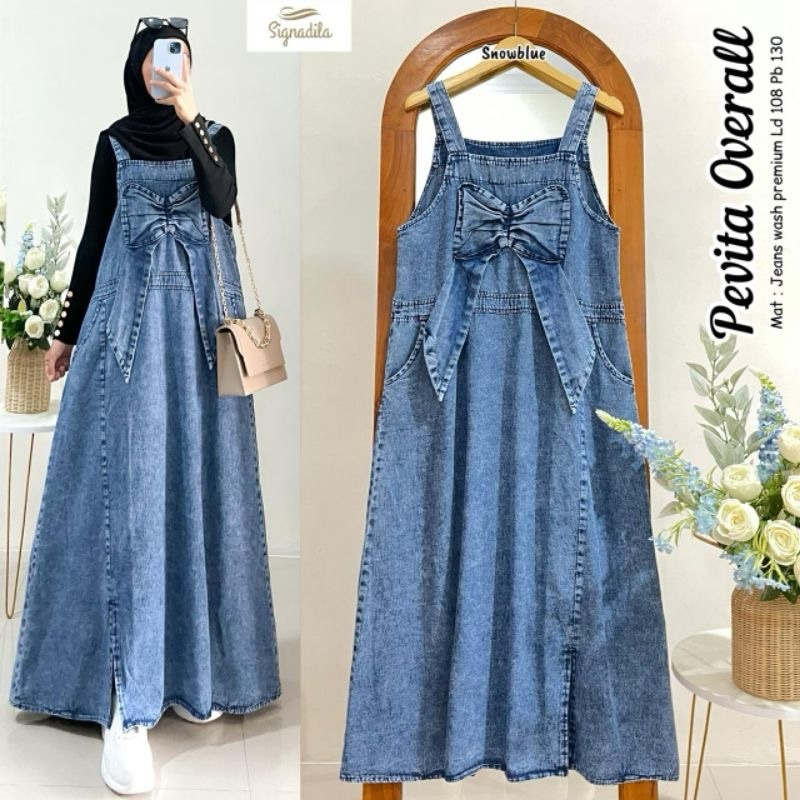 GKS [Siap Kirim] Pevita Bianca Jessie Lea overall Jeans ORI Signadila