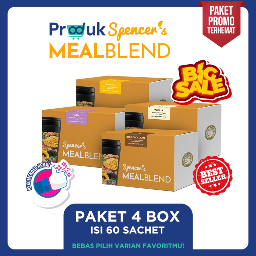 

PROMO HEMAT PRODUK Spencer's MEALBLEND isi 4 BOX BEBAS PILIH RASA / Spencers MEALBLEND