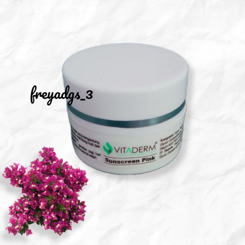 suncreen vitaderm pink/cream pagi pemutih