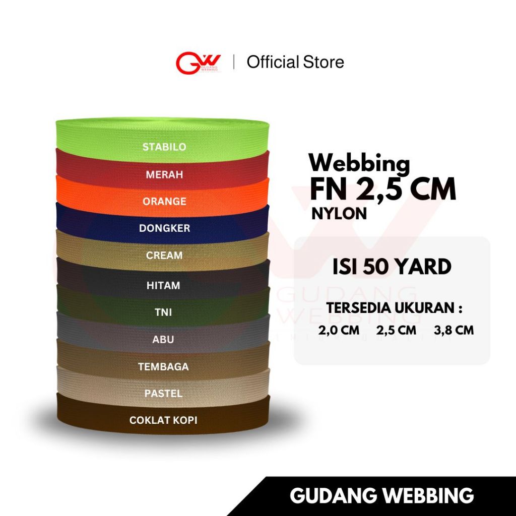 TALI WEBBING NYLON / WEBBING NYLON 2,5 CM / FN NYLON 2,5 CM - ECERAN
