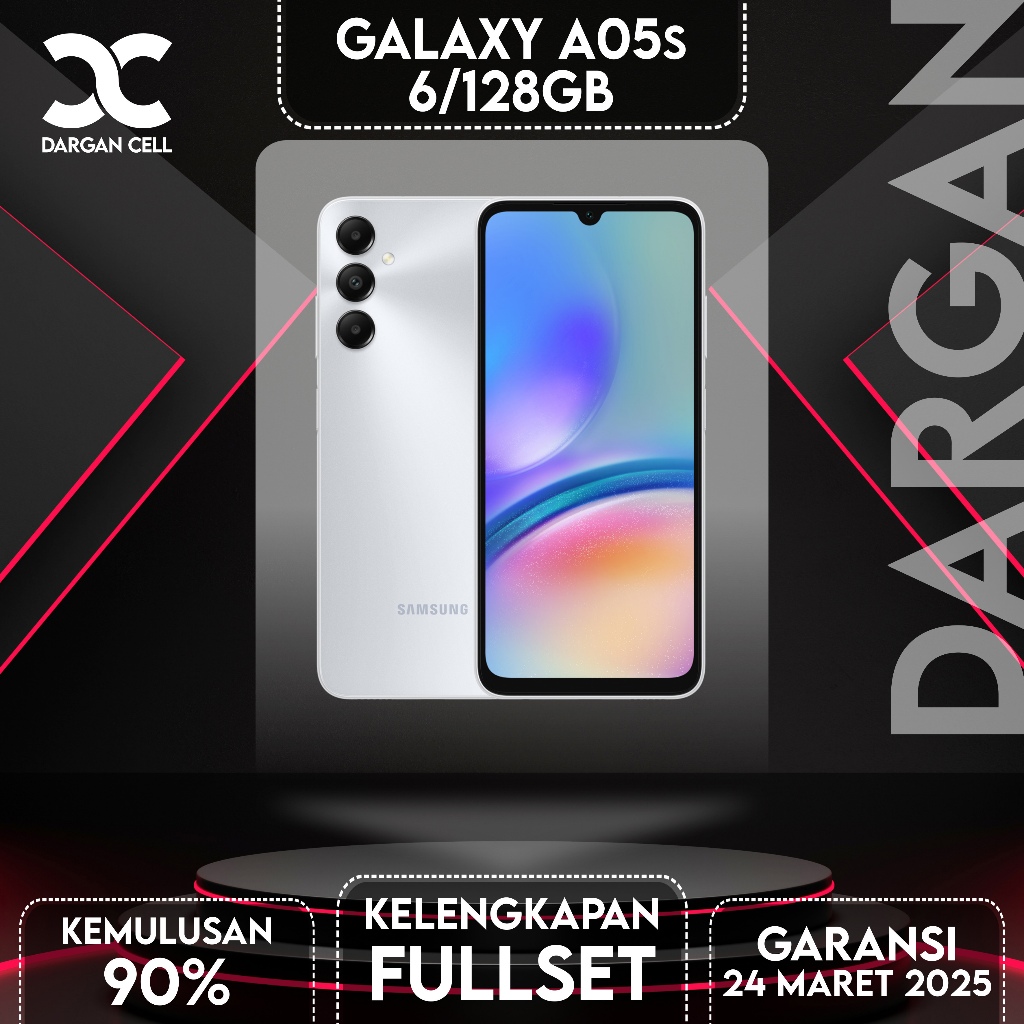 SEKEN ISTIMEWA SAMSUNG GALAXY A05s 6/128GB FULLSET SECOND GARANSI RESMI. WARNA SILVER