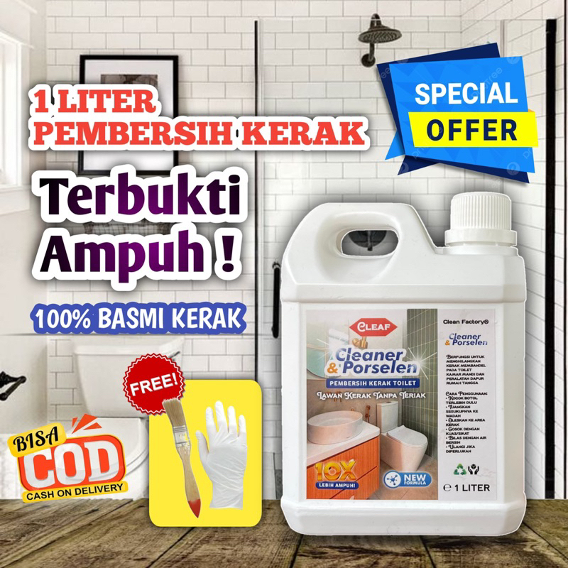 	 Toilet Cleaner 1 LITER Pembersih Kerak Bandel Wc Kloset Keramik Stainless Gayung Ember Kran Kamar Mandi Super Ampuh	