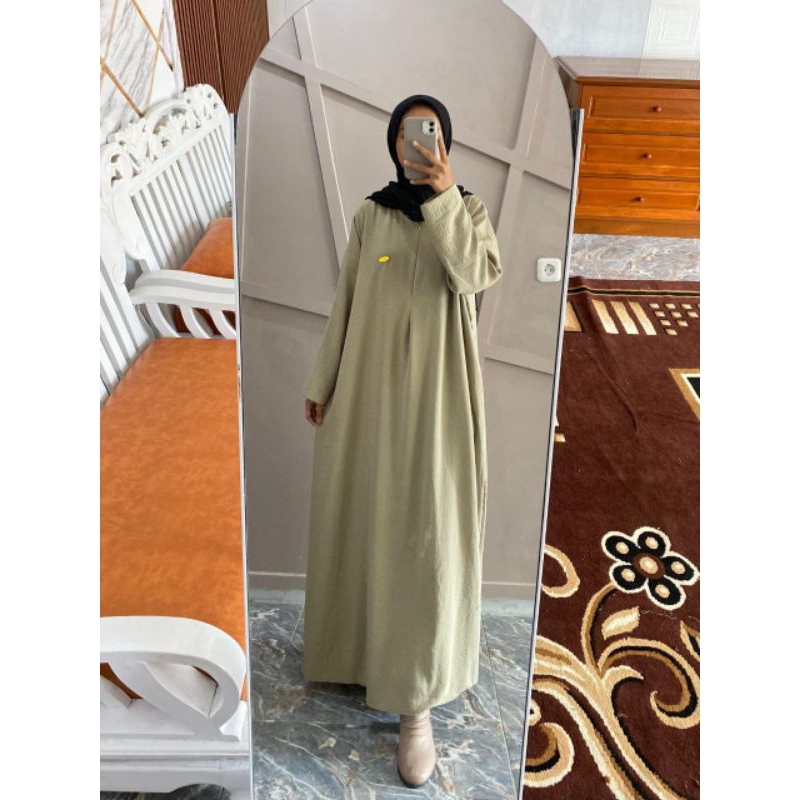 [BEST SELLER] Daily Polos Long Busui | Gamis Simple Abaya-Matcha