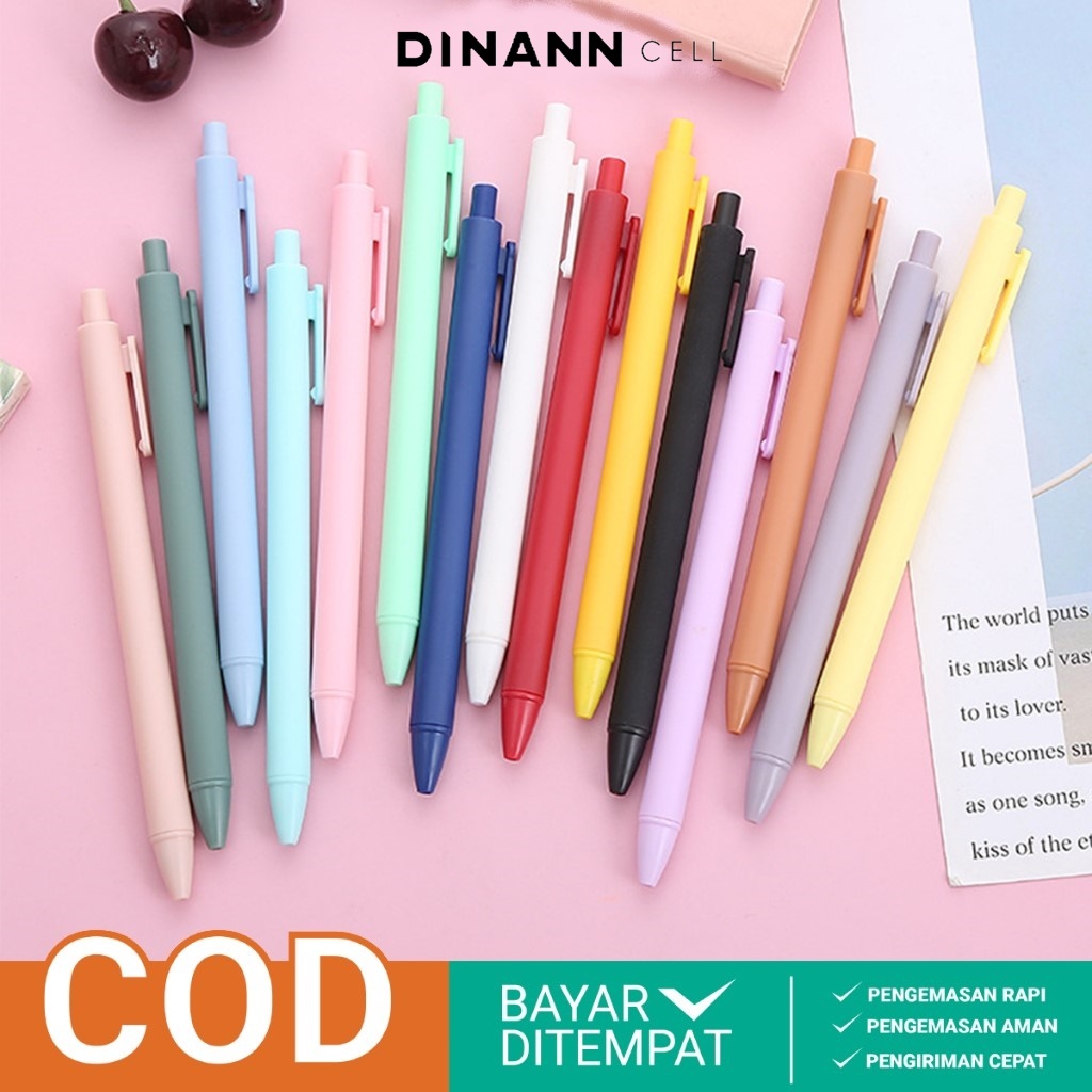 

Pena Mekanik Macaron Polos Pulpen Pastel Minimalis Tinta Hitam