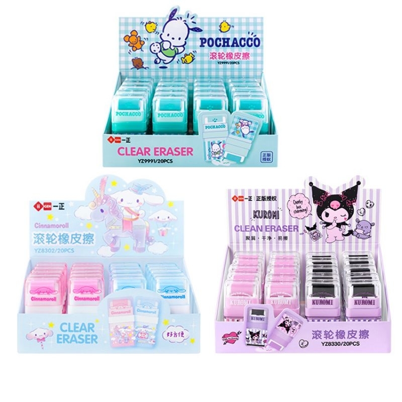 

( SPM7 ) PENGHAPUS LICENSE SAN RI* KUROMI CINNAMOROL POCHACCO / CLEAN ERASER II- GEN + ROLLER