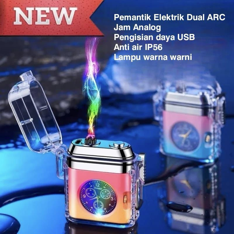Korek Api Elektrik /Korek Api Jam / Korek Api plasma 2 Fungsi Waterproof