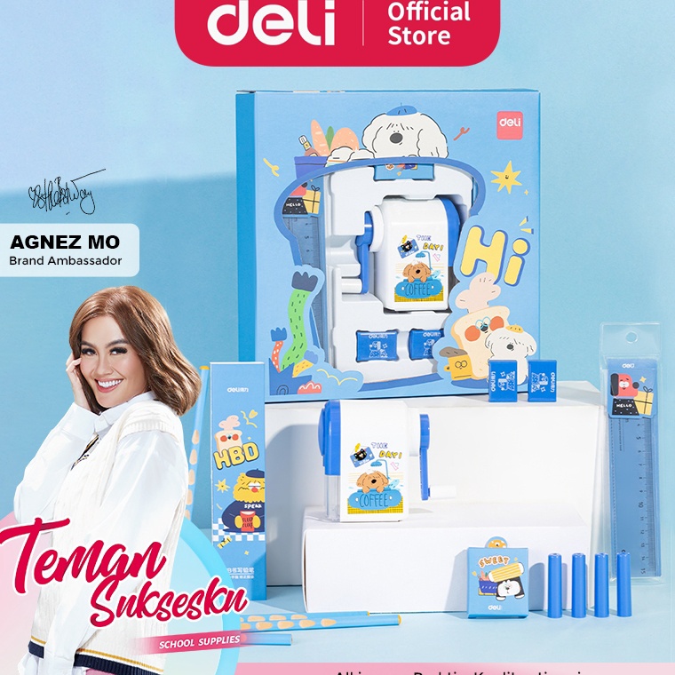 

Deli Set Alat Tulis Kado Stationary Gift Set 5 in 1 Pink Biru VG52 ART V4U5