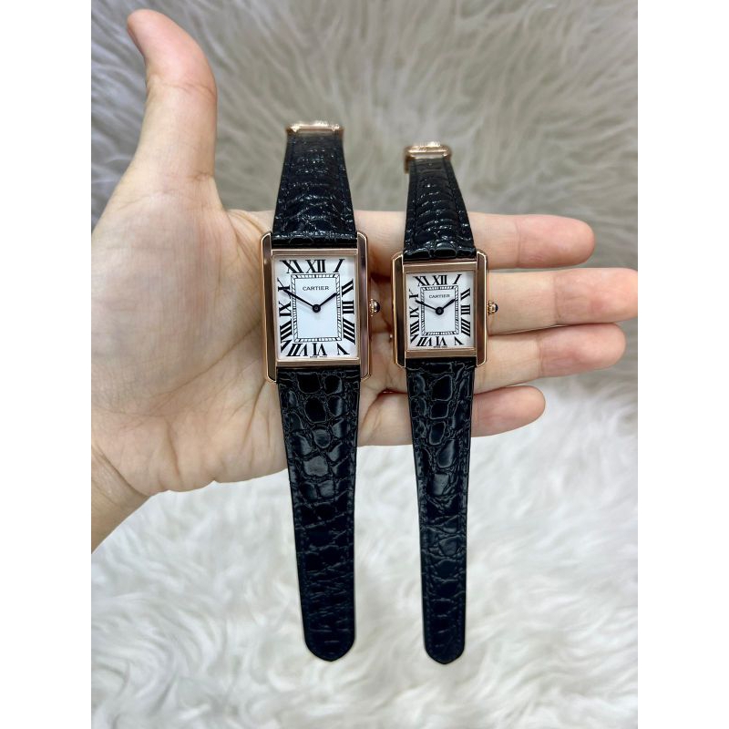 Cartier Tank Solo Croco Black Rose Japan Quartz Super Quality Leather Strap #cartier