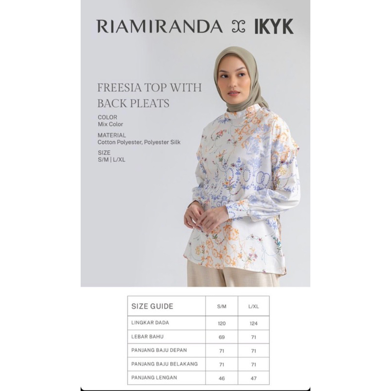 FREESIA TOP WITH BACK PLEATS RIA MIRANDA X IKYK, NEW ORIGINAL WITH TAG
