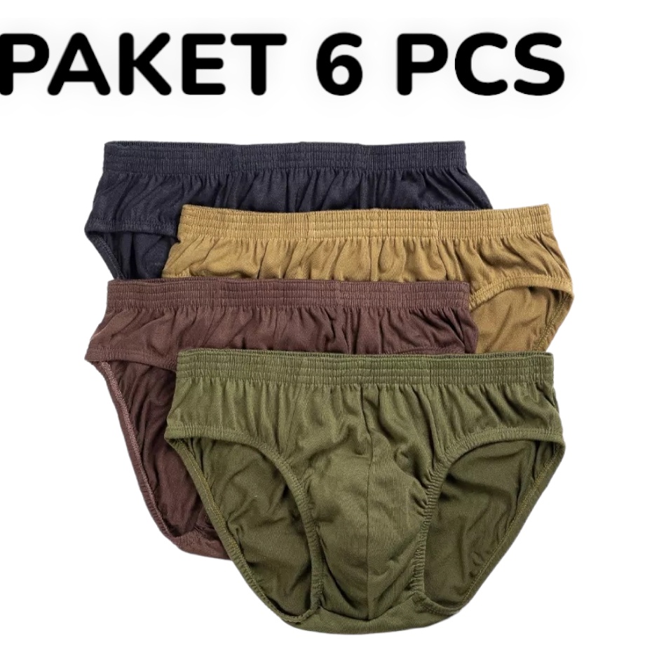 Cepat laku 6 Pcs CD Celana Dalam Pria Dewasa Polos  Sempak Pria Dalaman  Size MLXLXXL