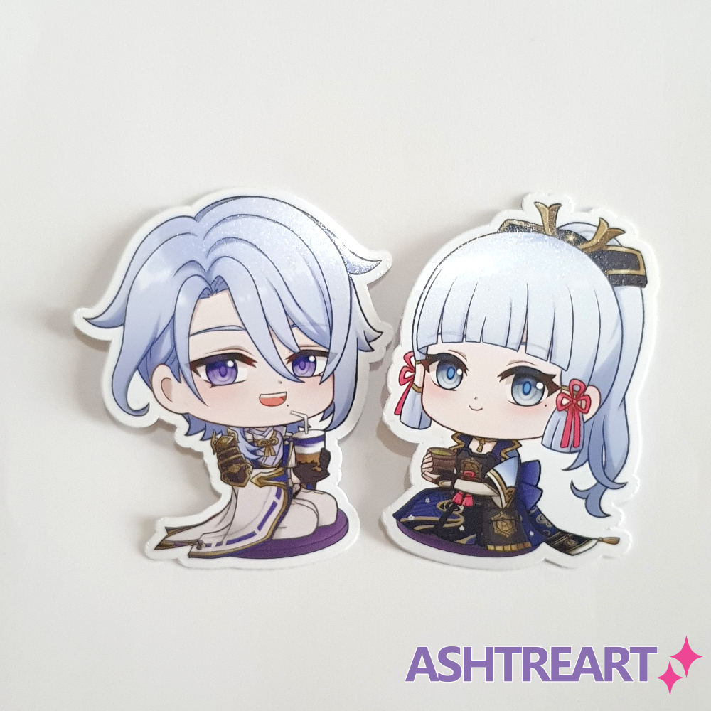 

[Ashtreart] Kamisato Sibling Stickers | Ayaka Ayato | Die cut UV Sticker | Genshin Impact GI Genshin