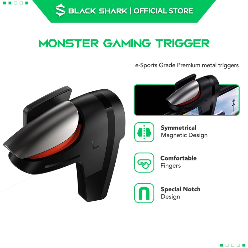 Premium Black Shark Monster Gaming Trigger Magnetic Game Controller eSport Grade switches Latency To