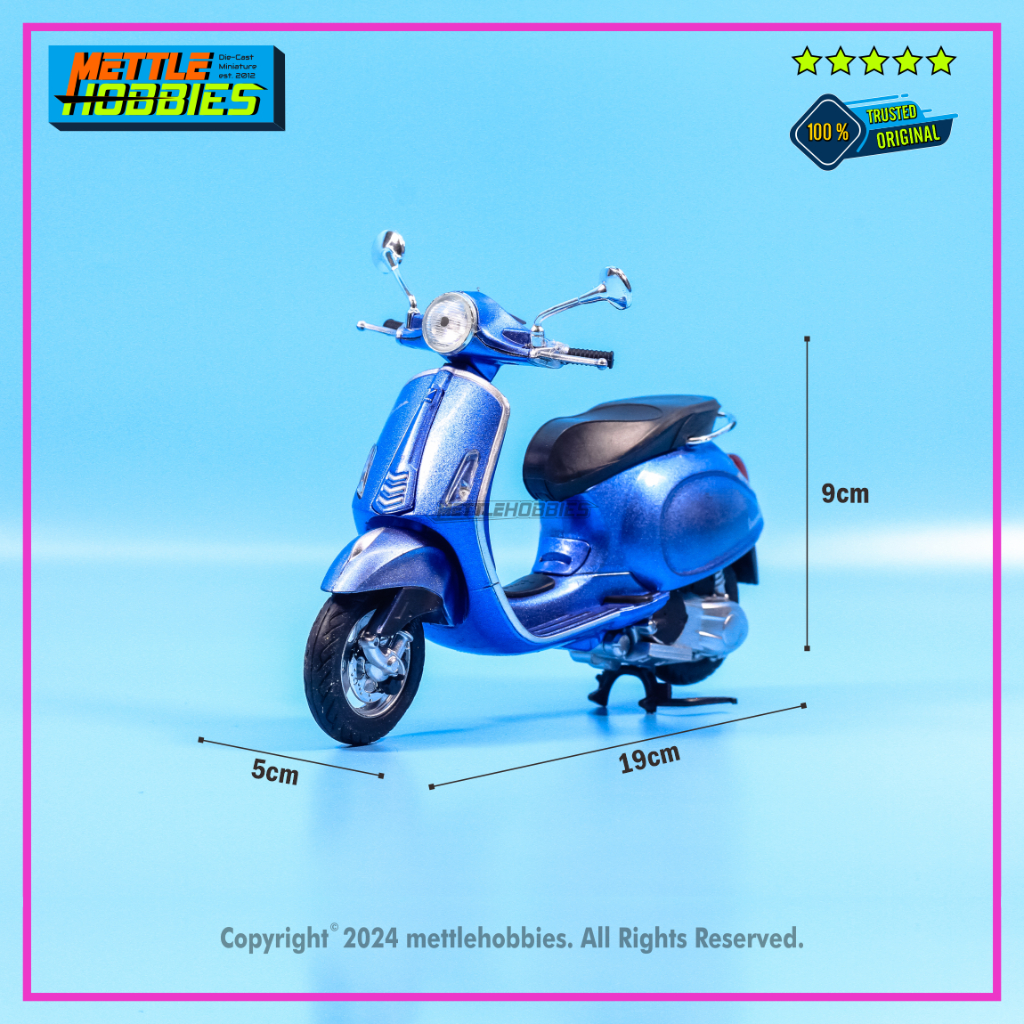 Newray Vespa Piaggio Primavera 150 Diecast Miniatur Motor Scooter Bike 1:12