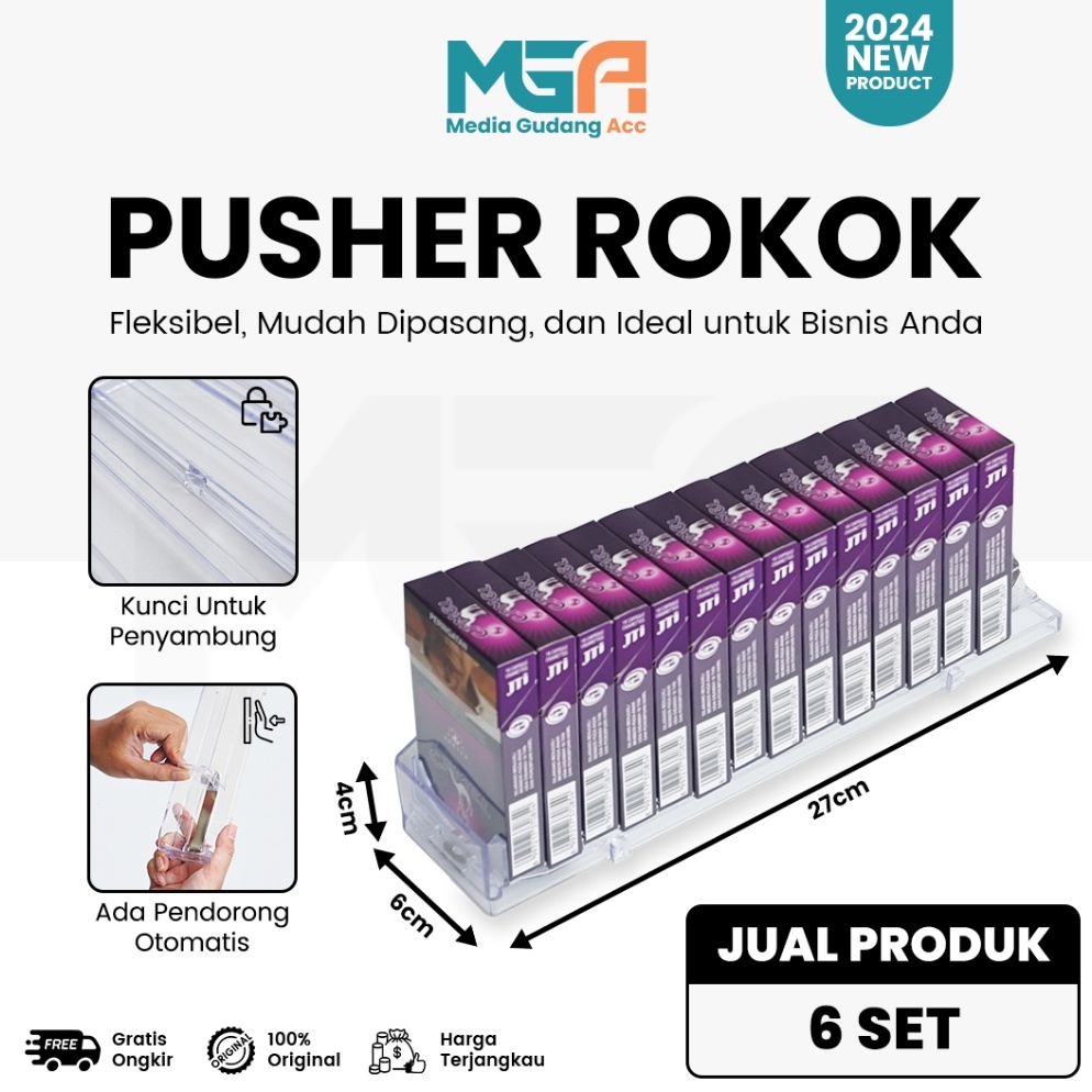 Harga Spesial PUSHER ROKOK 6SET  TEMPAT ROKOK  RAK ROKOK AKRILIK