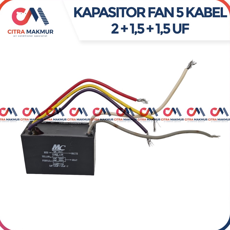Kapasitor Fan Kipas Angin Ceiling Plafon Capung 5 Kabel 2 15 uF Regency Dinamo Blower isi 3 Langit