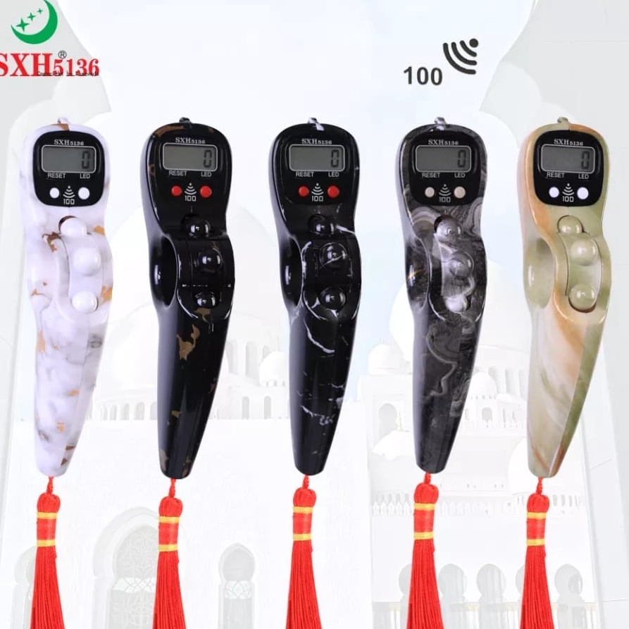 New Discount  SXH Tasbih Digital LED  Alarm Kayu Marble  Tasbih Kayu Marble Bunyi 1  Model 236 SD