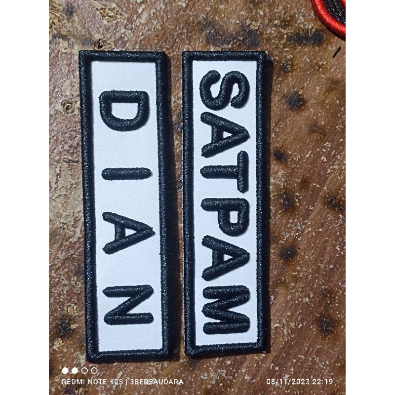 Nama satpam/label satpam/bordir satpam/Nama