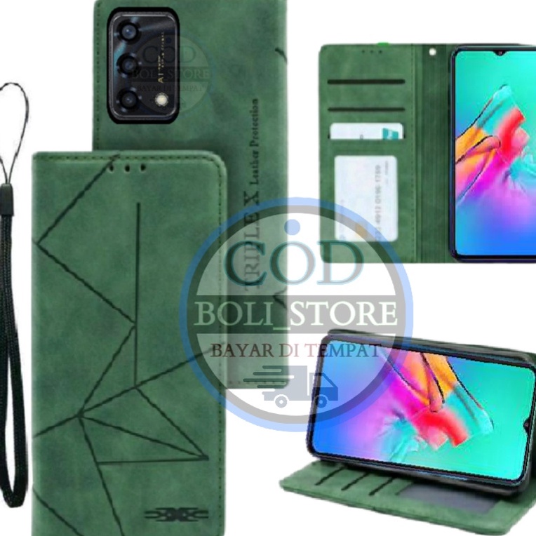 Praktis CASE FLIP MOTIF MAXNET CASE KULIT OPPO A95  CASING DOMPETFLIP COVER LEATHERSARUNG HP