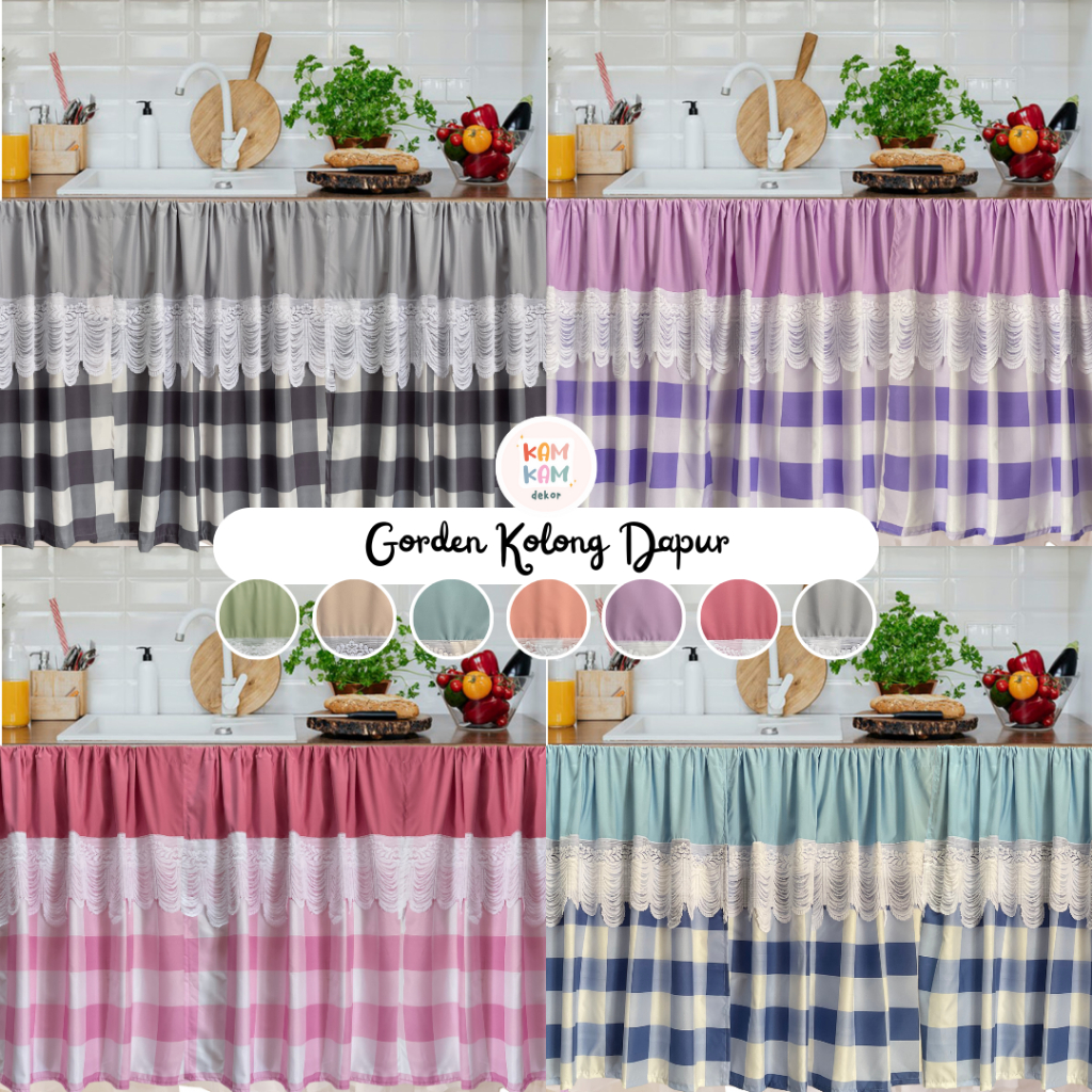 GORDEN KOLONG DAPUR KOTAK VARIASI RENDA / TIRAI KOLONG DAPUR KOTAK RENDA