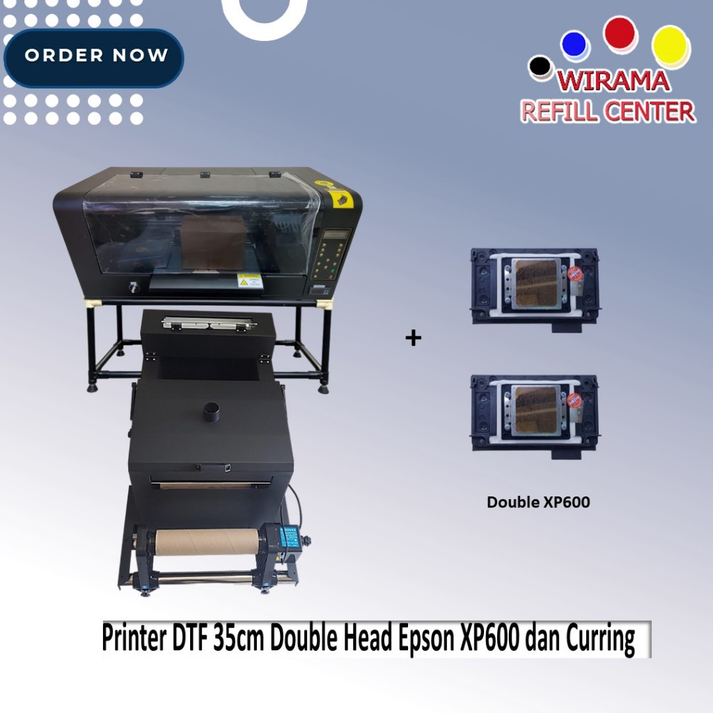 Printer DTF A3 35cm Double Head Epson XP600 dan Curing