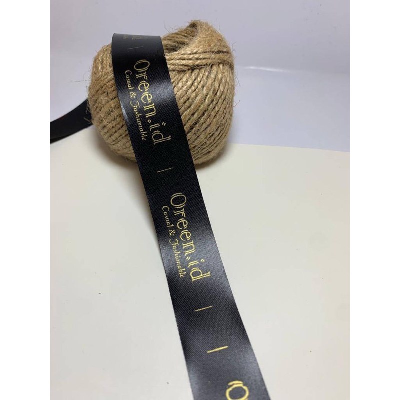 

label satin/ satin import/ label satin sablon/label satin hitam import