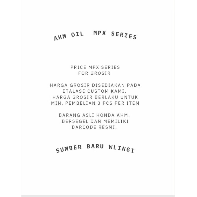 AHM OIL OLI AHM MPX