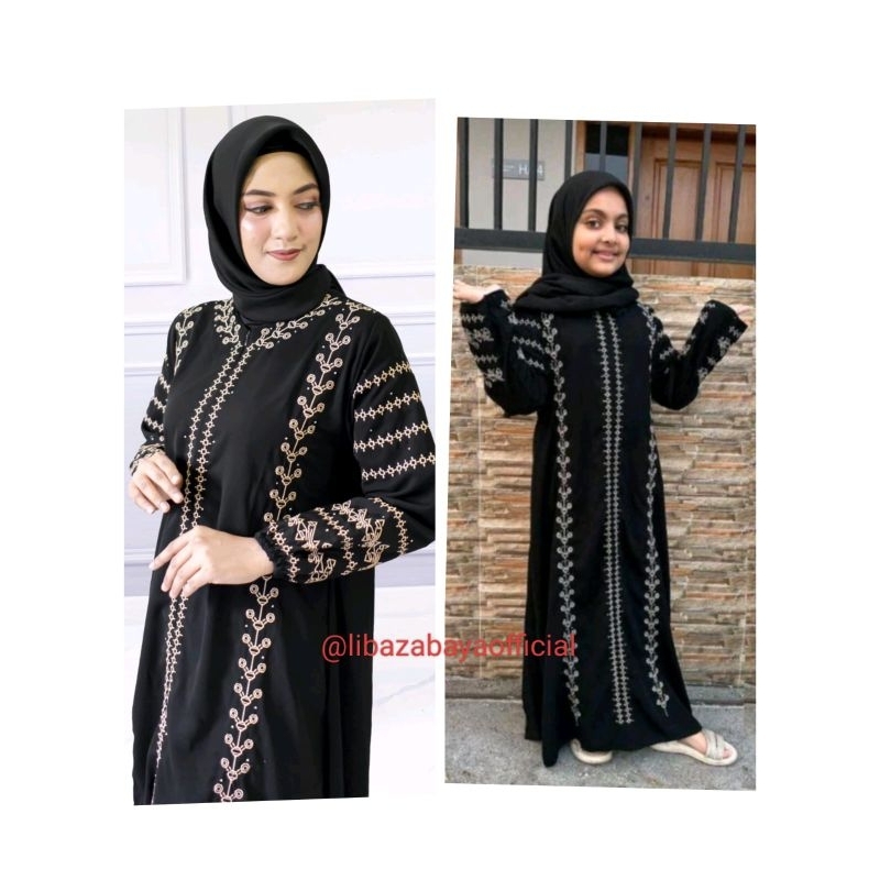 best seller promo abaya gamis arab wanita turki Saudi Couple Ibu Dan Anak Anak Bordir Hadrah Kain Je