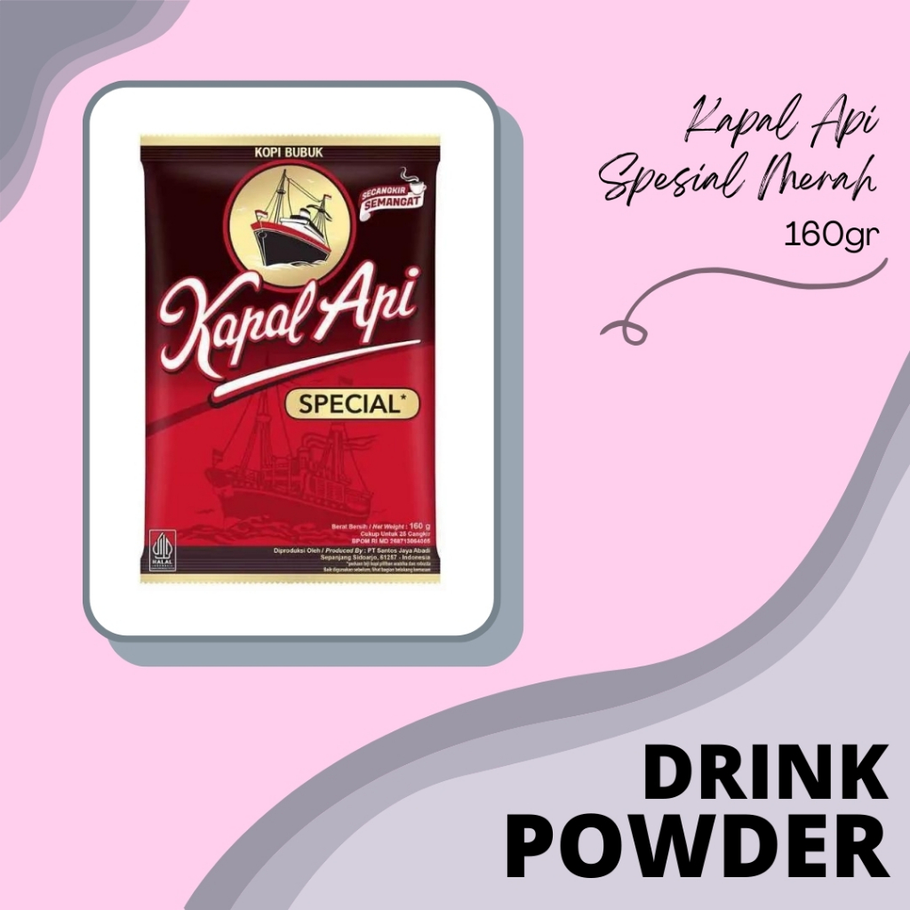 

DRINK POWDER | BUBUK MINUMAN | SERBUK MINUMAN | KOPI BUBUK | KAPAL API SPESIAL MERAH 150GR