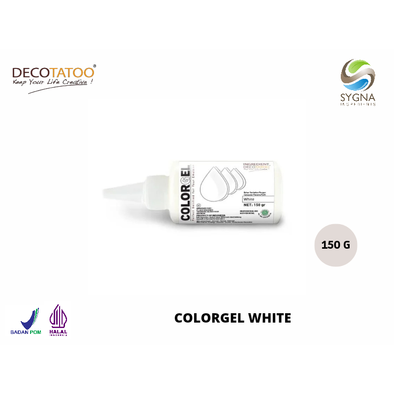 

Colorgel White 150 gr - Decotatoo (Gel Pewarna Makanan & Minuman)