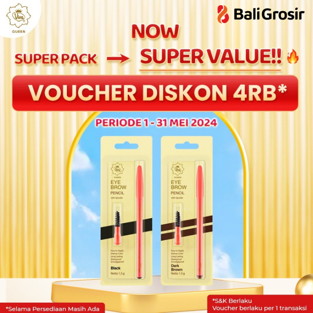 BALI GROSIR - 100% ORIGINAL Pensil Pencil Alis VIVA Queen Limited Edition 60th Viva Anniversary 1.3 