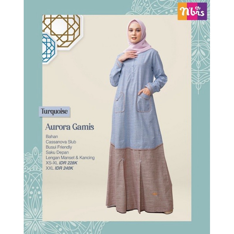 NIBRAS AURORA GAMIS TURQUISE DAN PURPLE