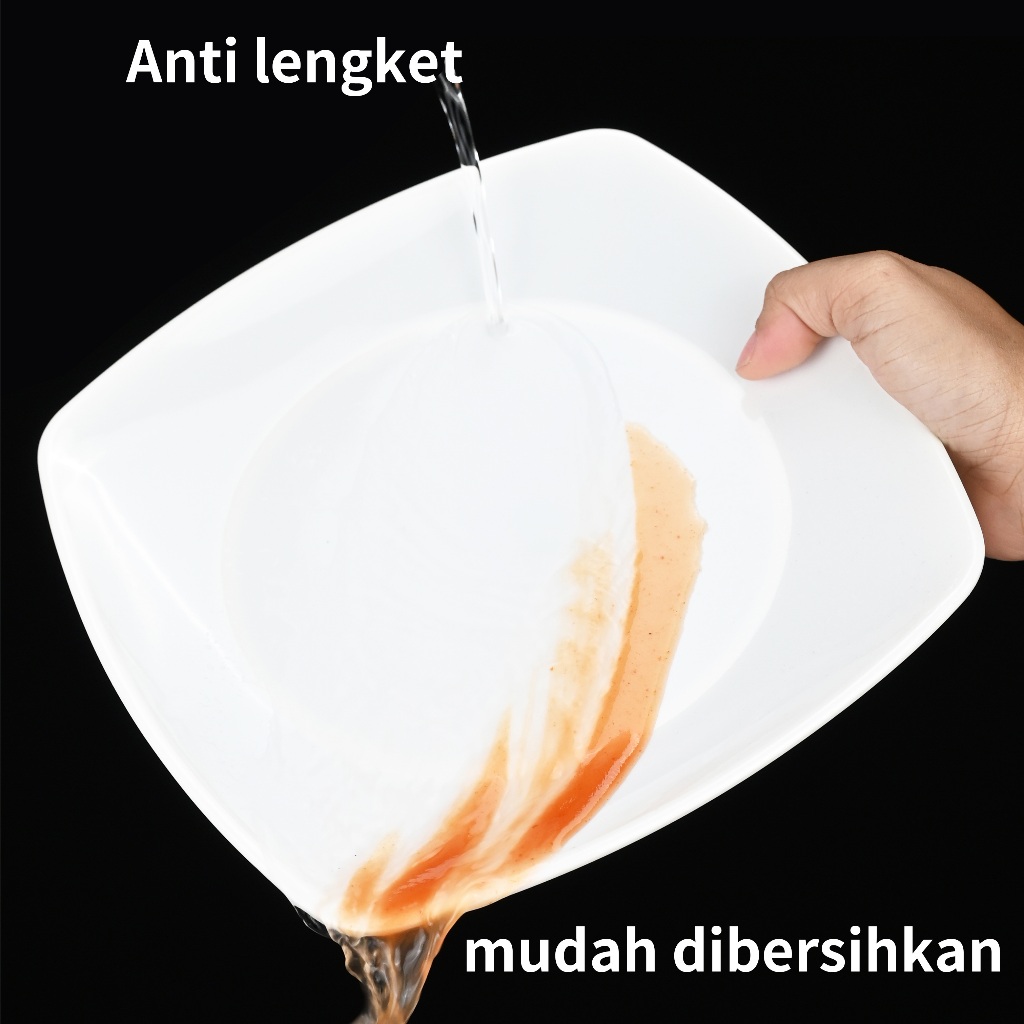 ID 1 DUS GROSIR PIRING MELAMIN MAKAN BULAT 7 8 9 INCH TANPA BINGKAI POLOS MEWAH TEBAL PUTIH TAHAN