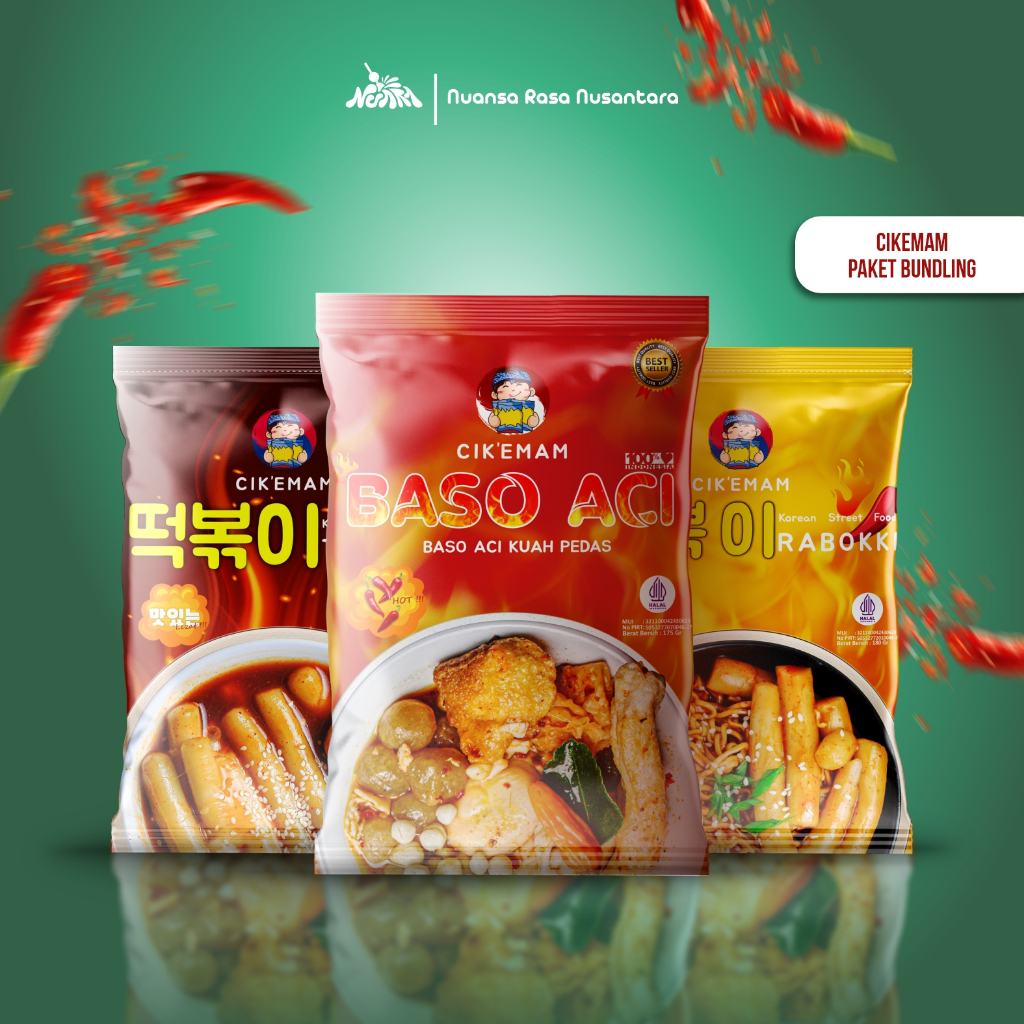 

[ TERLARIS & TERPERCAYA] CIKEMAM - PAKET BUNDLING 3 Rabokki Topokki Baso Aci Isi 3pcs Ramen Tteokbokki Tteokpokki Boci Pedas Gurih Sambal Gochujang COD Korean Food Halal