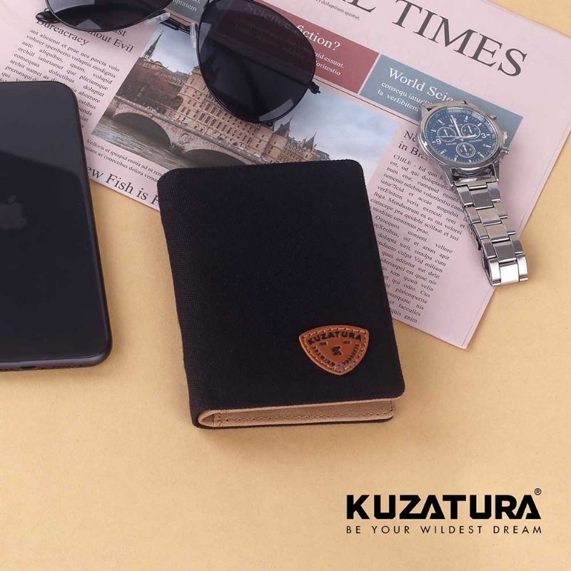 Kuzatura wallet Dompet lipat pria dompet kain laki laki warna navi