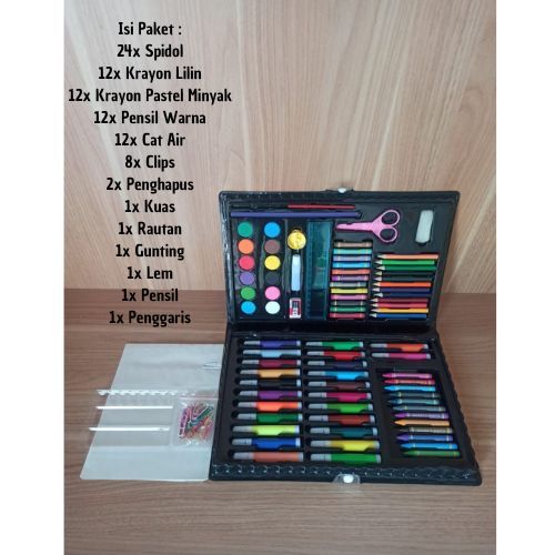 SHENAR - ART SET 86 PENSIL WARNA - COLOURING SET 86 PCS - CRAYON 86 PCS / KRAYON 86 WARNA / ALAT MEW