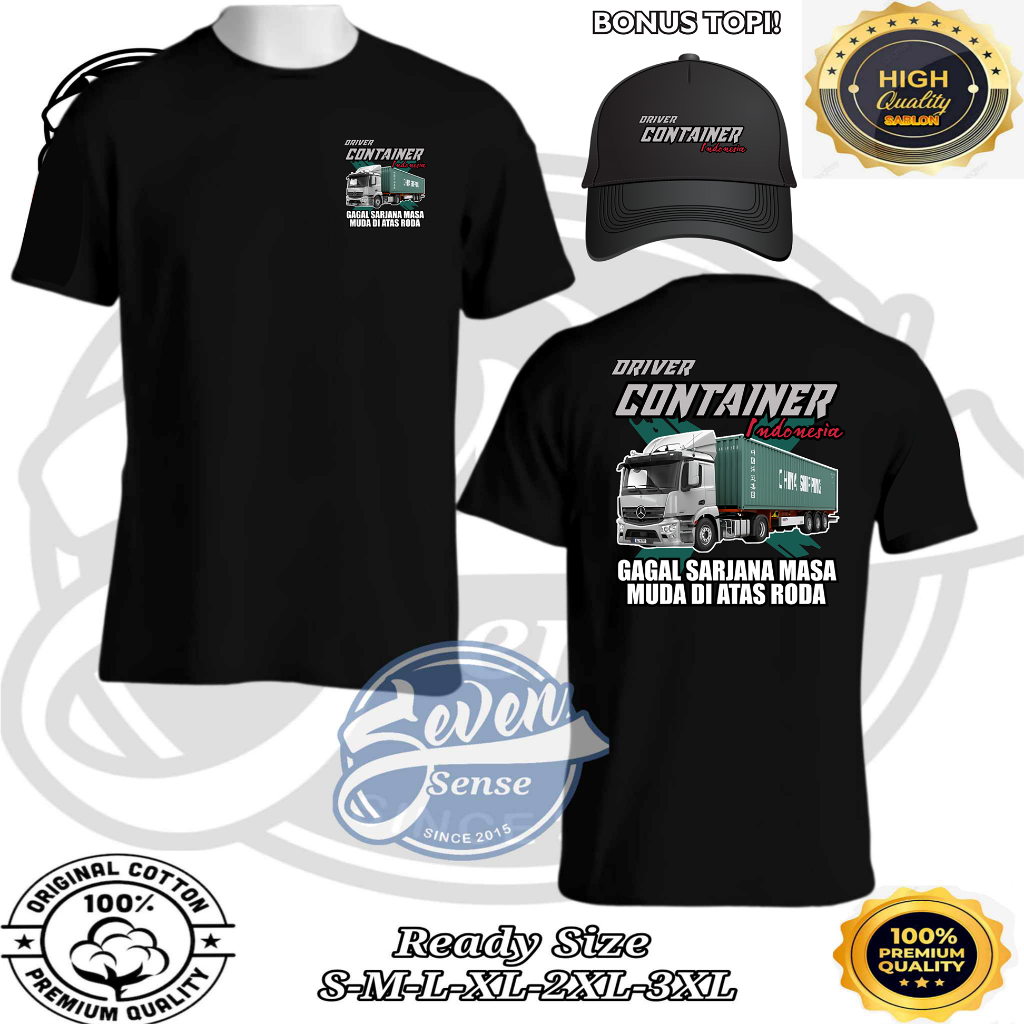 KAOS DRIVER CONTAINER INDONESIA BONUS TOPI VARCITY APPAREL