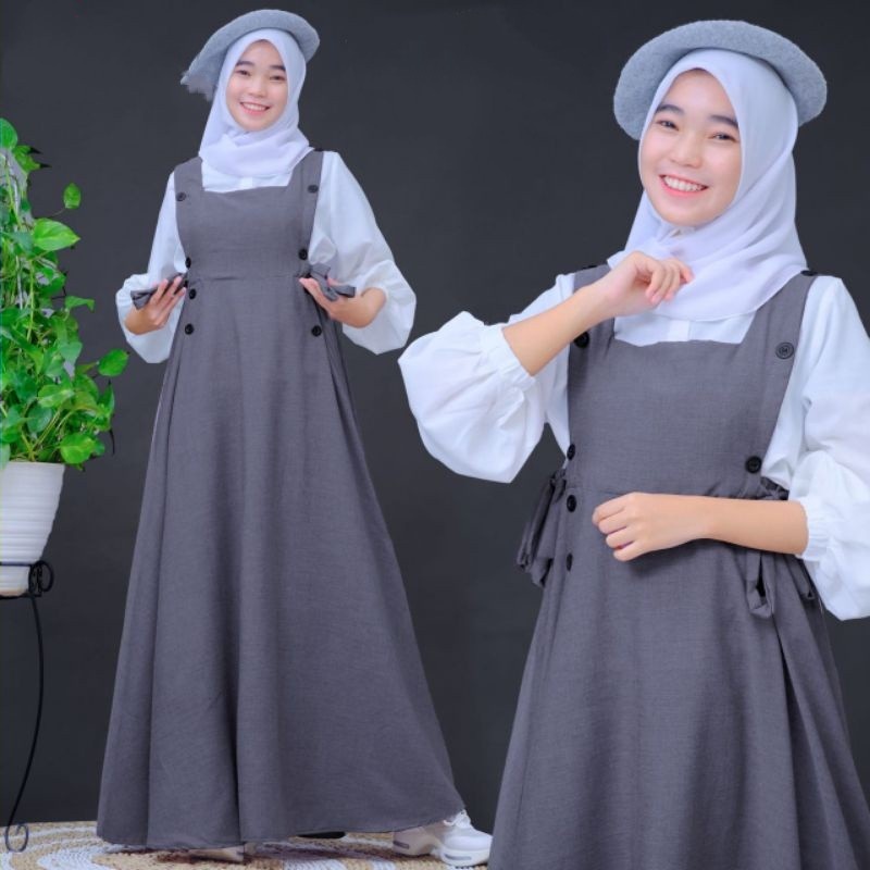 Gamis anak perempuan/gamis rompi/Gamis Overall/gamis anak remaja/fashion muslim anak