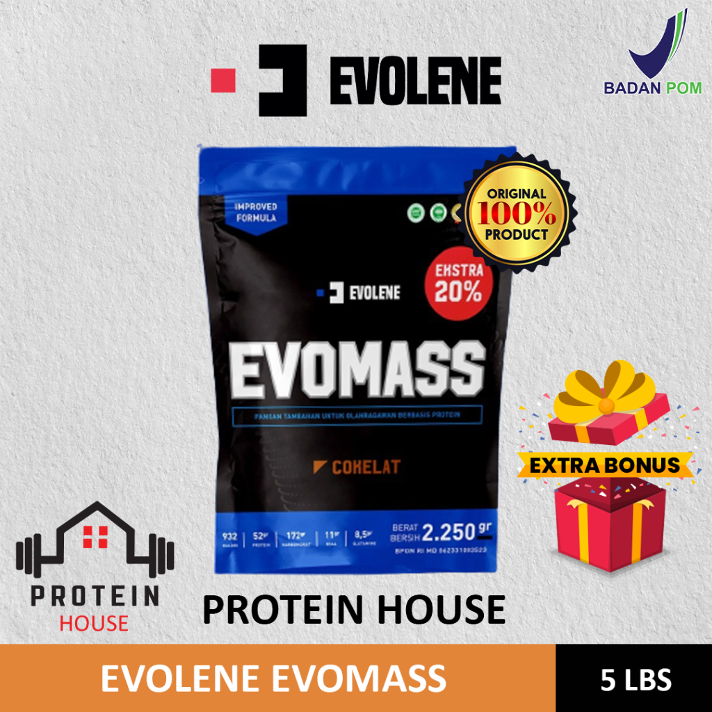 evolene Evomass 5lbs EvoMass Gainer 5lbs bpom halal penambah berat badan