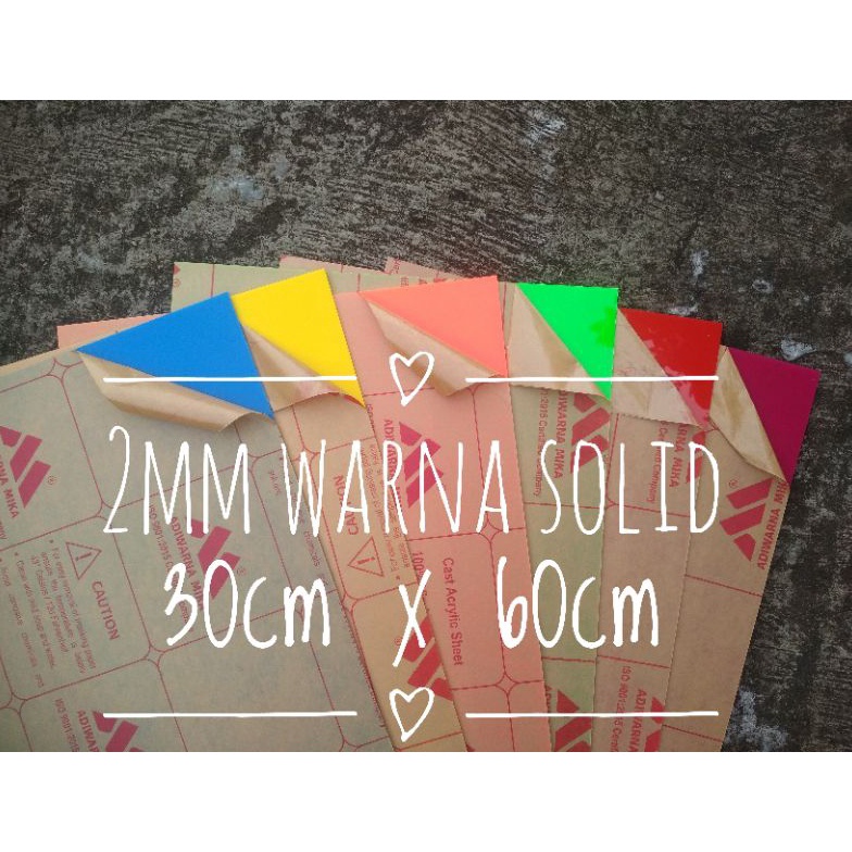 

KODE N45O Lembaran Akrilik Warna Solid 2mm 3cm x 6cm