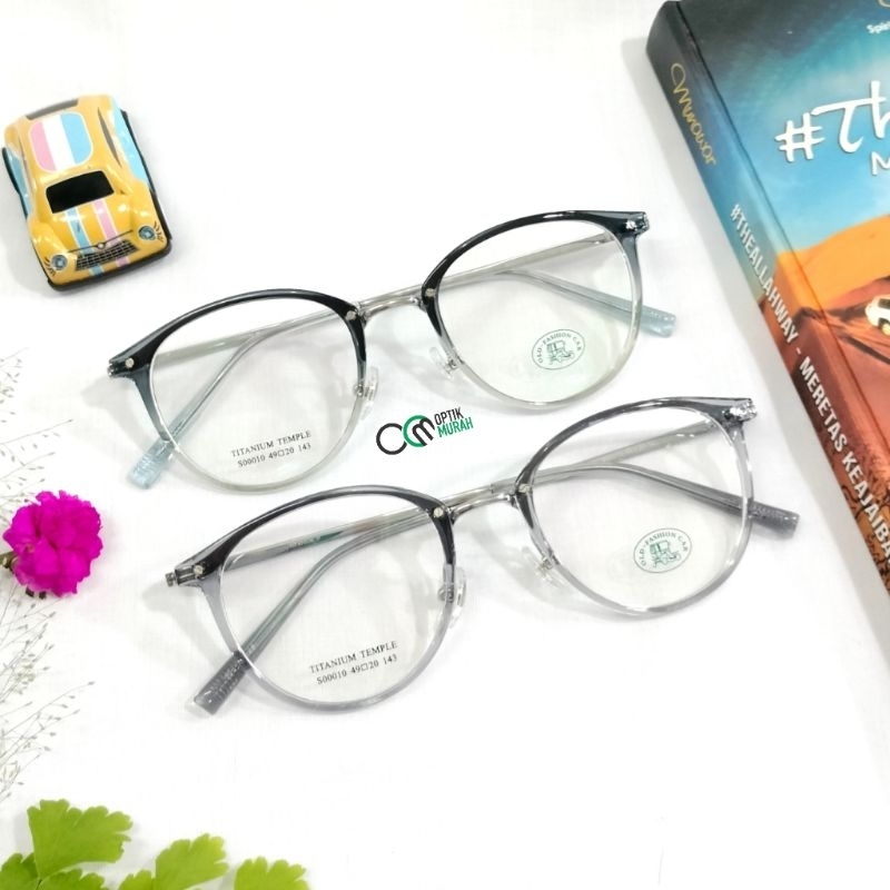 Frame kacamata korea bulat titanium pria wanita elegan OFC 0010