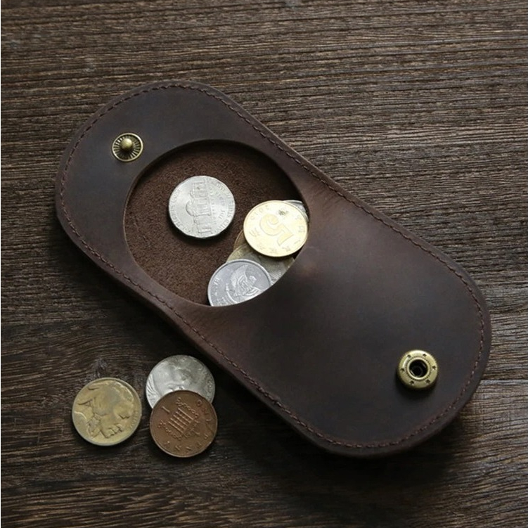 Dompet Koin Kulit Sapi Asli - Dompet Kulit Minimalis - Dompet koin