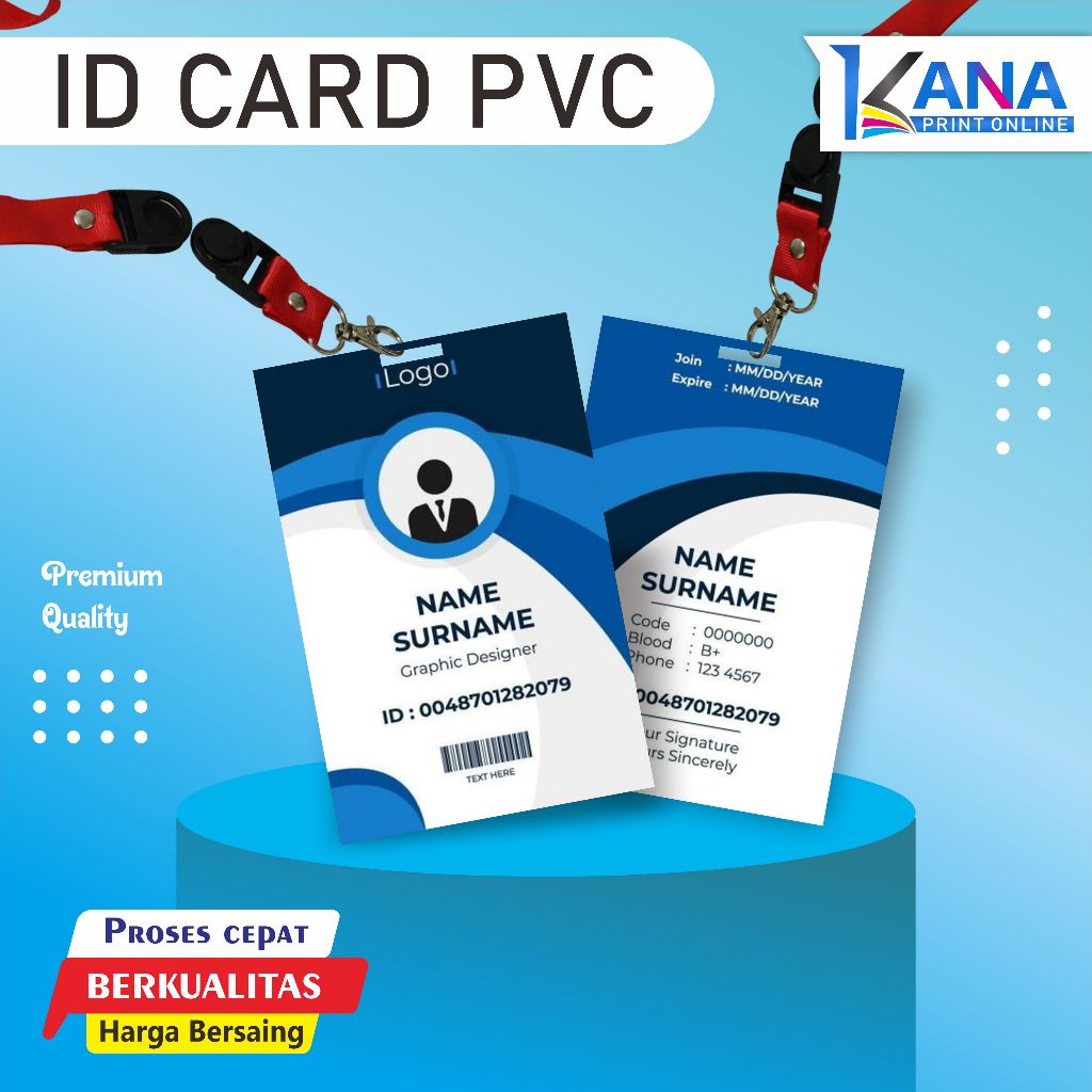 

cetak ID CARD PVC kartu anggota kantor / event / komunitas