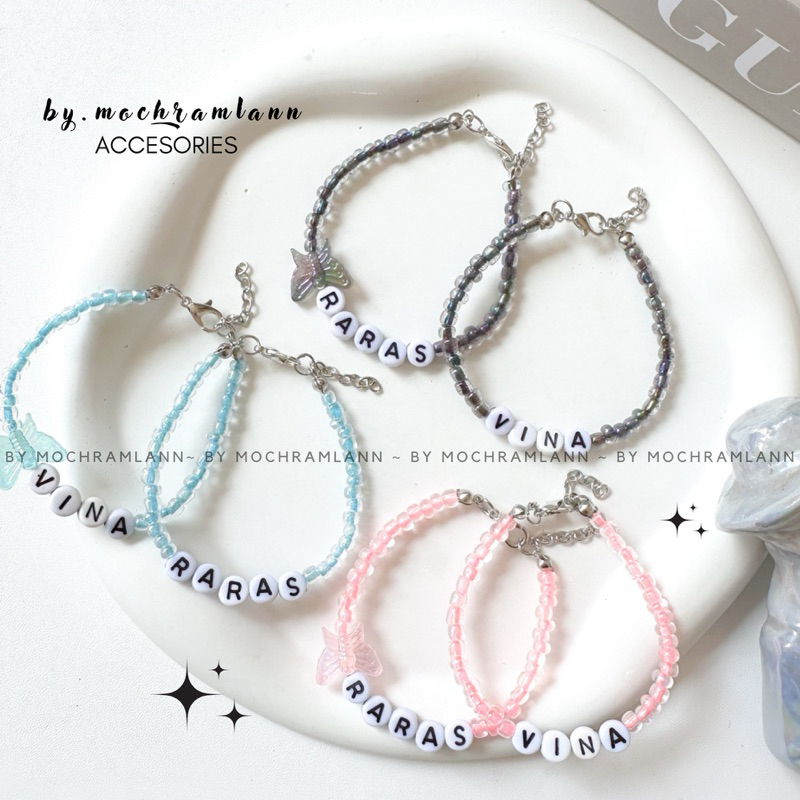 Gelang Beads Nama | Gelang Beads Korea | Beads Bracelet Custom Nama